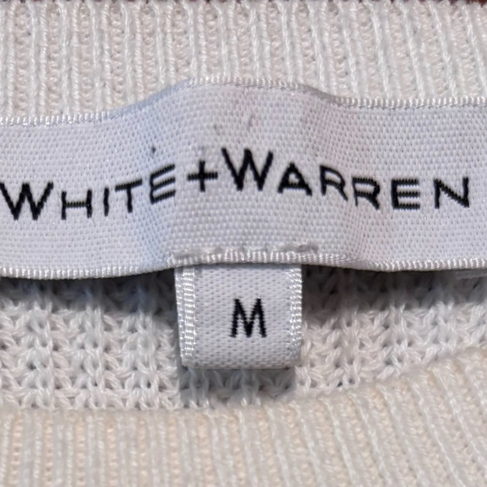 White + Warren Ribbed Button Cuff Crewneck Sweater - Picture 6 of 7